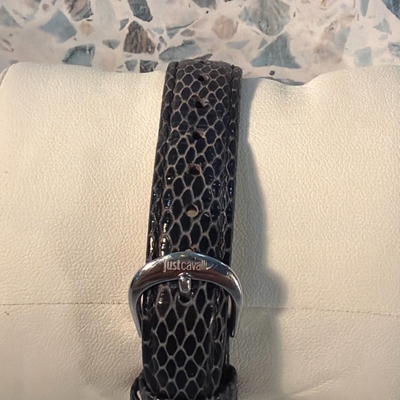 Just Cavalli Snake Print Leather Watch Silver Tone Statement Dial - Picture 2 of 4